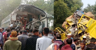 দিনাজপুরে বাস-ট্রাক সংঘর্ষে নিহত ৪ দিনাজপুরে বাস-ট্রাক সংঘর্ষে নিহত ৪