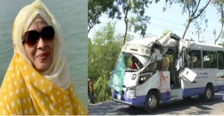 পিকনিক বাসের সাথে ট্রাকের সংঘর্ষ, শিক্ষিকার হাত বিচ্ছিন্ন