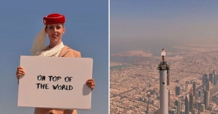 বুর্জ খলিফার মাথায় উঠে নারী মডেলের শ্যুটিং