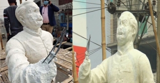 রাতের আঁধারে কুষ্টিয়ায় বঙ্গবন্ধুর নির্মাণাধীন ভাস্কর্য ভাঙচুর