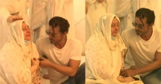 শোকবিহ্বল সায়রা বানুর পাশে শাহরুখ খান