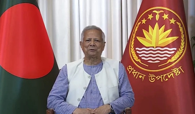 শুক্রবার সন্ধ্যায় জাতির উদ্দেশে ভাষণ দেন প্রধান উপদেষ্টা অধ্যাপক ড. মুহাম্মদ ইউনূস। 