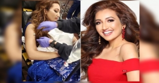 মুখ পুড়ে যাওয়া ভারতীয় সাইনির মাথায় মিস ওয়ার্ল্ড মুকুট মুখ পুড়ে যাওয়া ভারতীয় সাইনির মাথায় মিস ওয়ার্ল্ড মুকুট