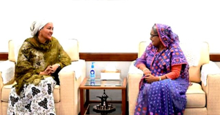 প্রধানমন্ত্রীর সঙ্গে জাতিসংঘের ডিএসজি আমিনার সৌজন্য সাক্ষাৎ