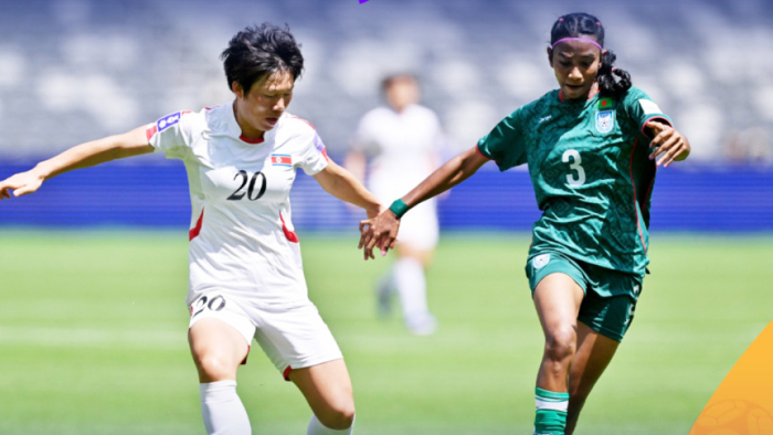 বাংলাদেশ-উত্তর কোরিয়া ম্যাচের দৃশ্য। ছবি : বাফুফে