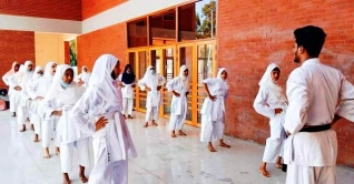 আত্মরক্ষায় কারাতে শিখছে ভোলার কিশোরীরা