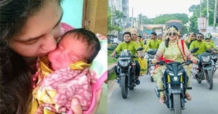 বাইকার ফারহানা ‘নববধূ’ নয়, রয়েছে দেড় মাসের সন্তান