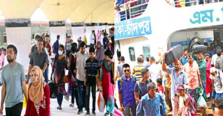 কমলাপুর-সদরঘাটে ঢাকামুখী মানুষের ঢল কমলাপুর-সদরঘাটে ঢাকামুখী মানুষের ঢল