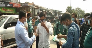 মাস্ক পরা নিশ্চিতে রাজধানীতে ভ্রাম্যমাণ আদালতের অভিযান