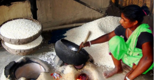 বরিশালে চলছে আমন ধানের মুড়ি ভাজার উৎসব