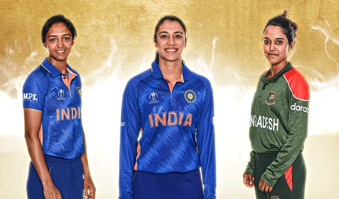 হারমানপ্রীত কৌর, স্মৃতি মান্ধানা ও নিগার সুলতানা জ্যোতি।  ছবি: সংগৃহীত