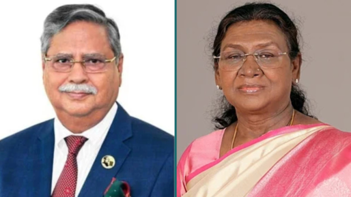 রাষ্ট্রপতি মো. সাহাবুদ্দিন ও ভারতের রাষ্ট্রপতি দ্রৌপদী মুর্মু। ফাইল ছবি