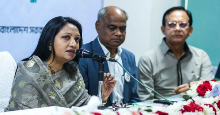 বক্তব্য রাখছেন সমাজকল্যাণ প্রতিমন্ত্রী ফারজানা শারমীন।