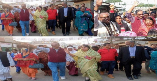 পীরগঞ্জে নিজ নির্বাচনী প্রচারণায় স্পিকার 