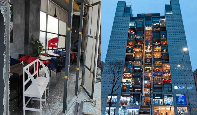 ধানমন্ডির টুইন পিক ভবনের রুফটপ রেস্তোরাঁ ভেঙে দিলো রাজউক