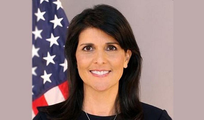 যুক্তরাষ্ট্রের সাউথ ক্যারোলিনার সাবেক গভর্নর ও জাতিসংঘের সাবেক মার্কিন দূত নিকি হ্যালি