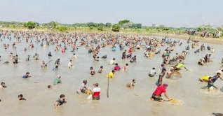 সুনামগঞ্জের হাপানি হাওরের বিলে পলোবাইচ উৎসব সুনামগঞ্জের হাপানি হাওরের বিলে পলোবাইচ উৎসব