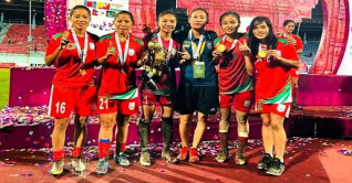 সাফজয়ী পাহাড়ের ৫ কন্যার গণসংবর্ধ কাল সাফজয়ী পাহাড়ের ৫ কন্যার গণসংবর্ধ কাল